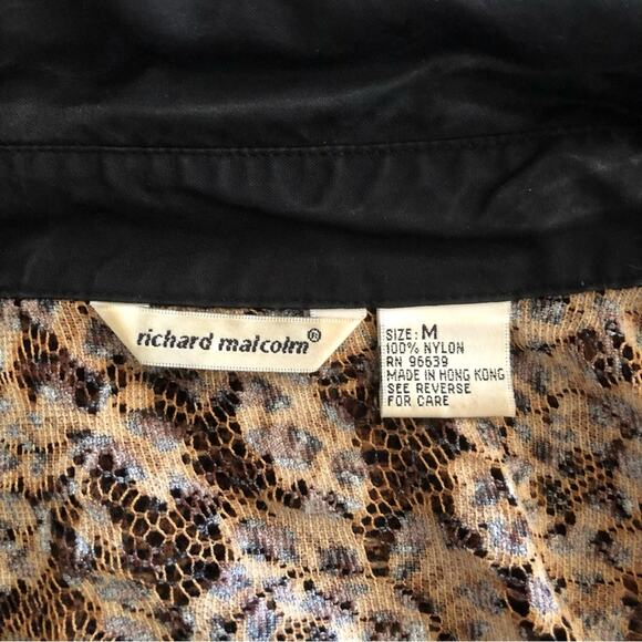 Vintage Richard Malcolm Black Unlined Mesh Lace Button Front Long Sleeve Blouse - Picture 12 of 13